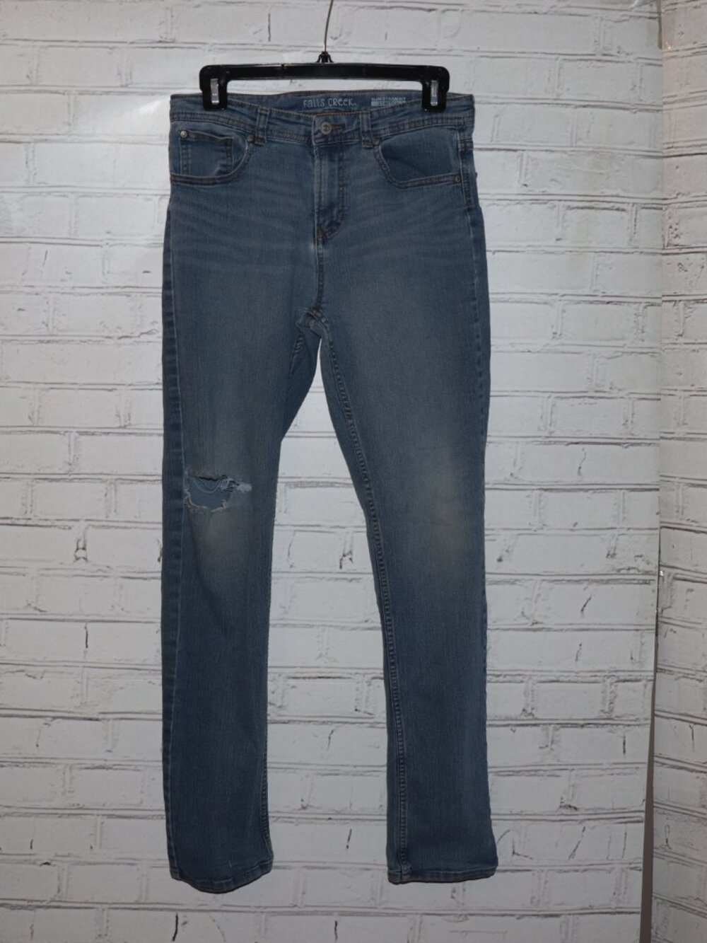 👖 Falls Creek Slim Straight Stretch Jeans · Boys 16 · Blue Denim